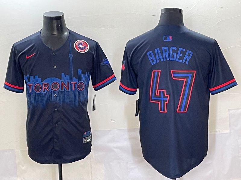 Men 2025 Toronto Blue Jays 47 Barger Black Joint Name Nike MLB Jersey style 13